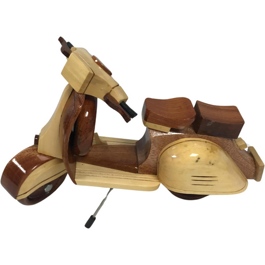 Handmade Wooden Vespa Model – Retro Scooter Decor 22 cm