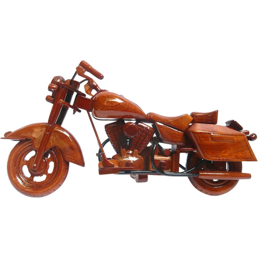 Wooden Harley-Style Motorcycle Model – Handmade Vintage Decor