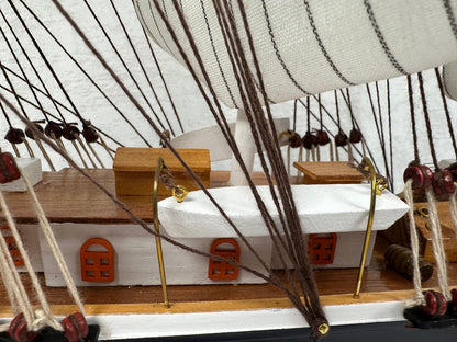 Vintage Belem Model Ship 1V – Handmade, 64cm, Fully Assembled Nautical Decor - Authentic Replicas & Models