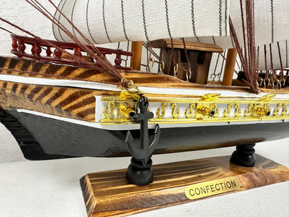 Confection Sailing Ship Model 1D Handmade Wooden Display Ship 44 cm