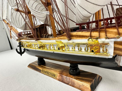 Confection Sailing Ship Model 1D Handmade Wooden Display Ship 44 cm