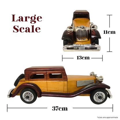 Windsor Cruiser Handcrafted Classic Wooden Car Model – Vintage-Style Collectable - Authentic Replicas & Models