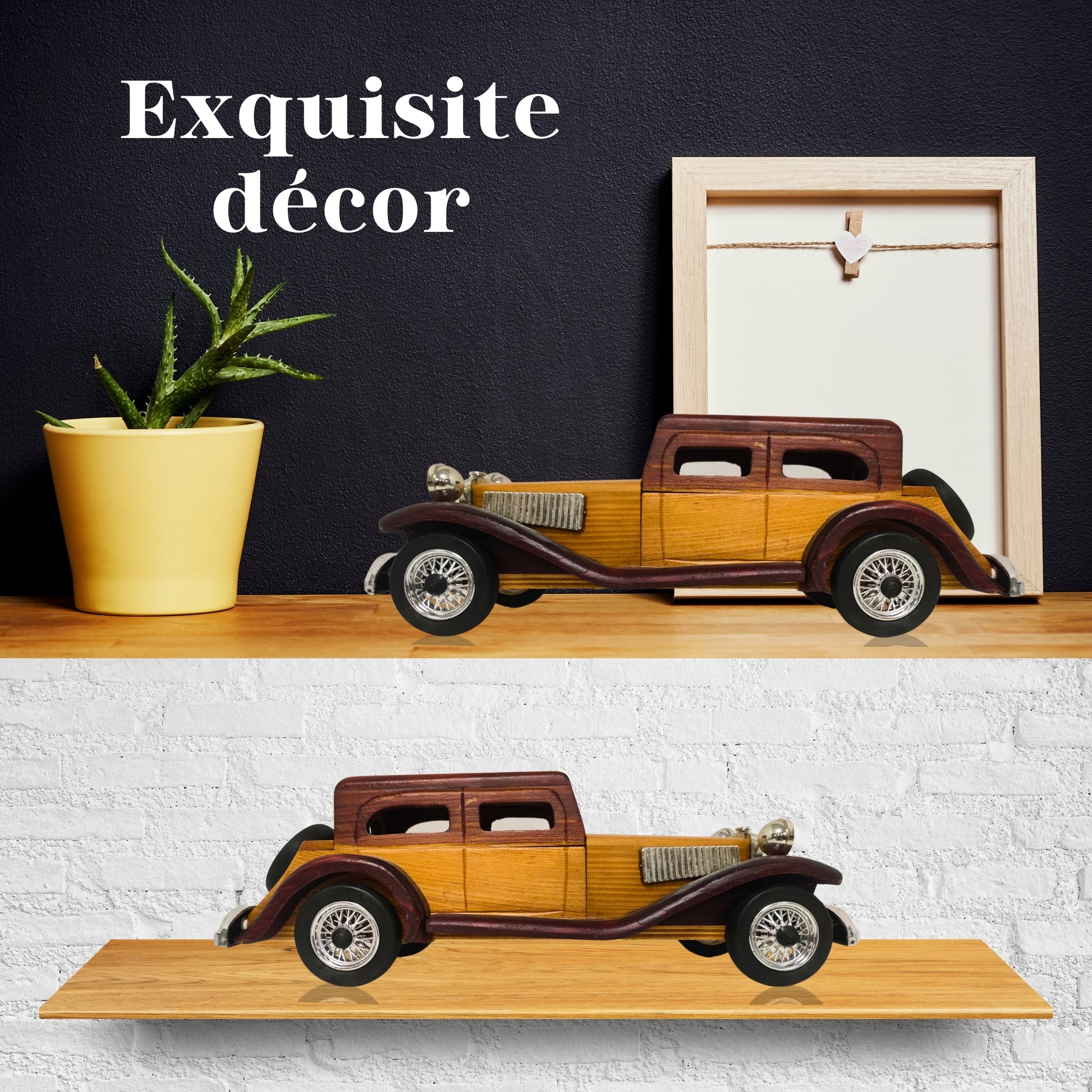 Windsor Cruiser Handcrafted Classic Wooden Car Model – Vintage-Style Collectable - Authentic Replicas & Models