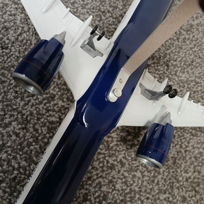 Airbus A321 Close-up of a model airplane on a textured surface