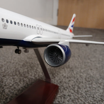 Airbus A321 Model airplane on a stand with a blurred background