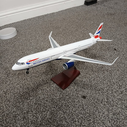 Airbus A321 Model of a British Airways airplane on a carpeted floor