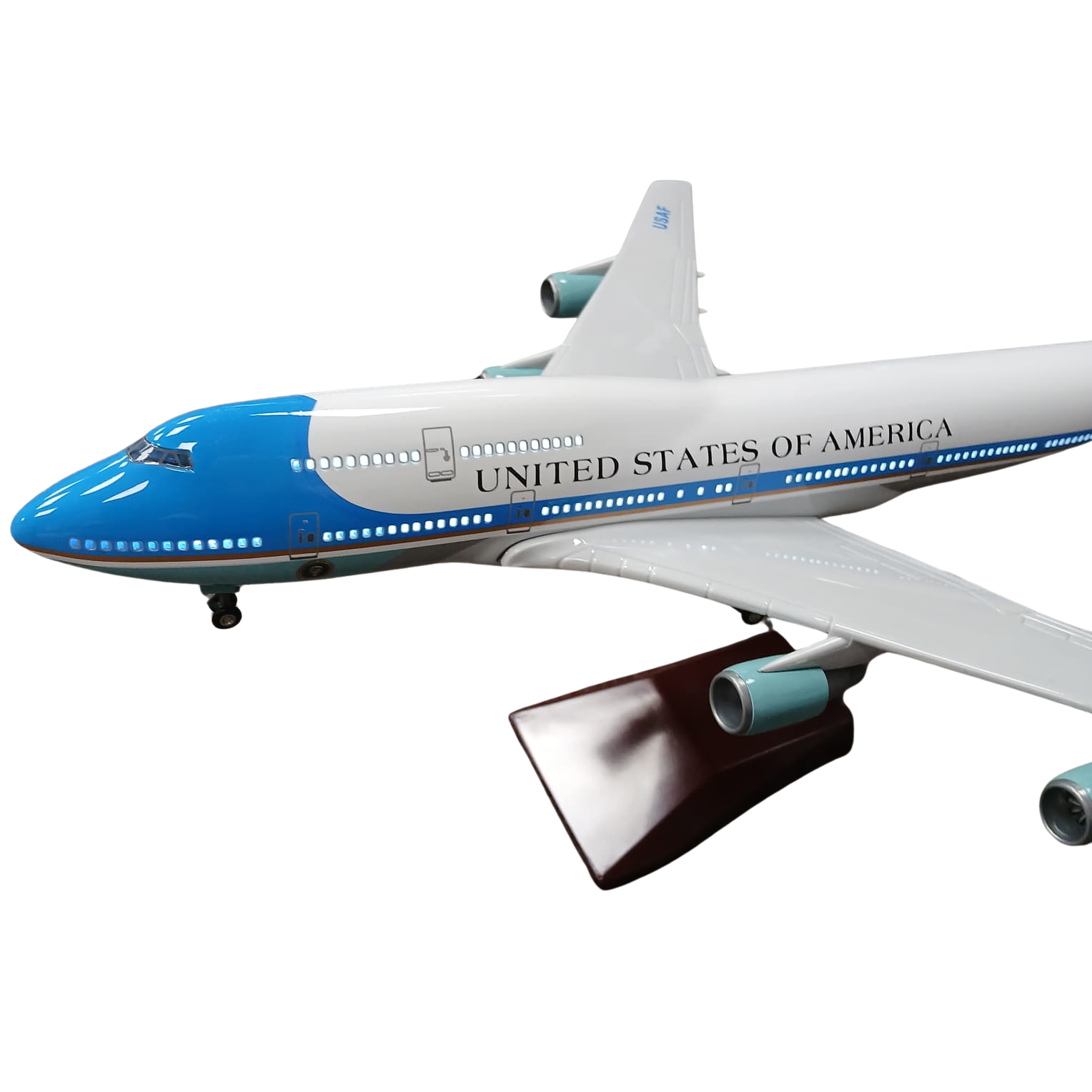 Air Force One 747 model aircraft with lights