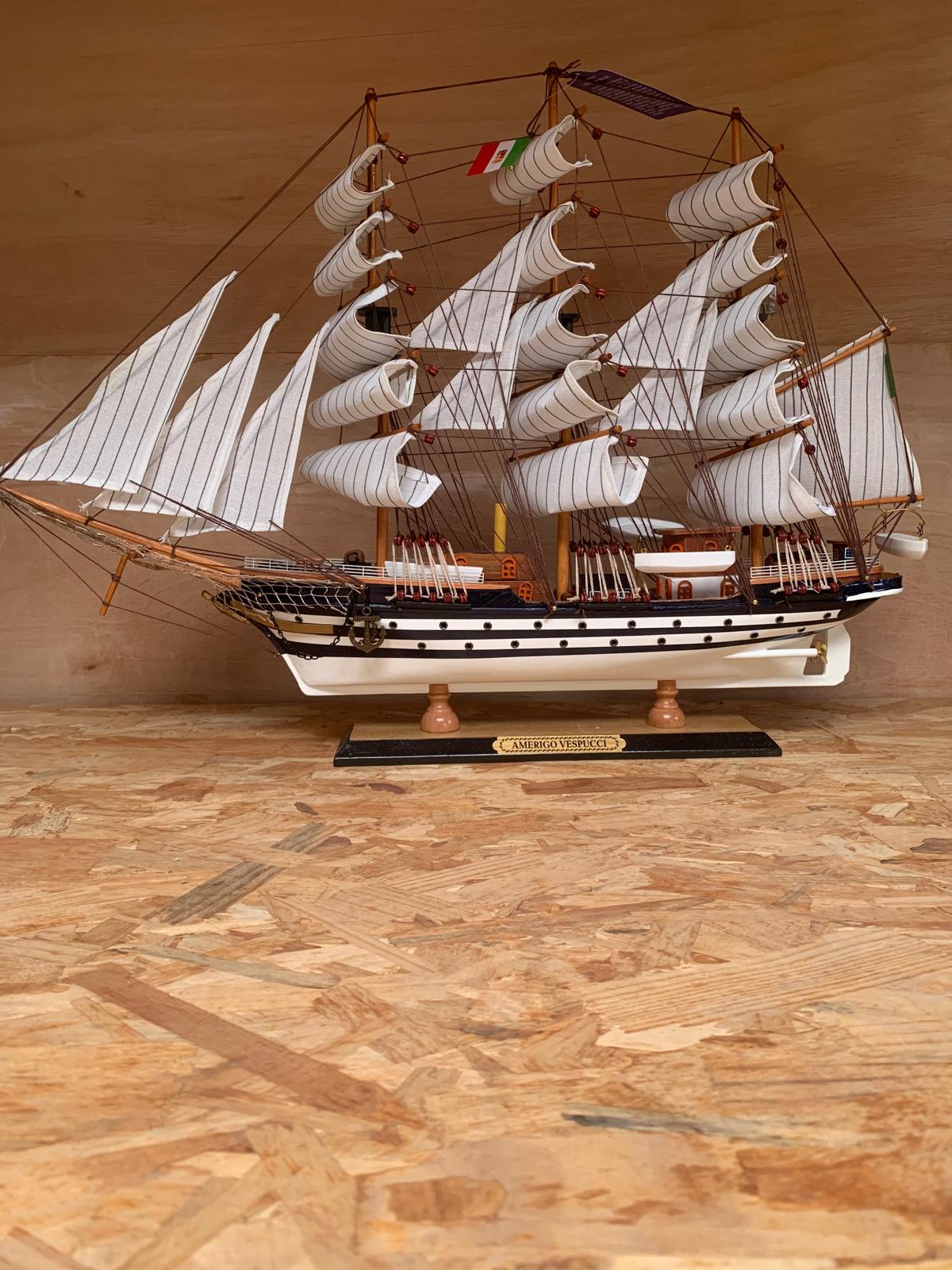 Amerigo Vespucci Wooden Model Ship – Fully Assembled – 64cm