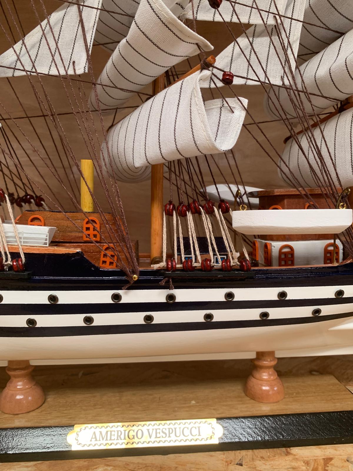 Amerigo Vespucci Wooden Model Ship – Fully Assembled – 64cm