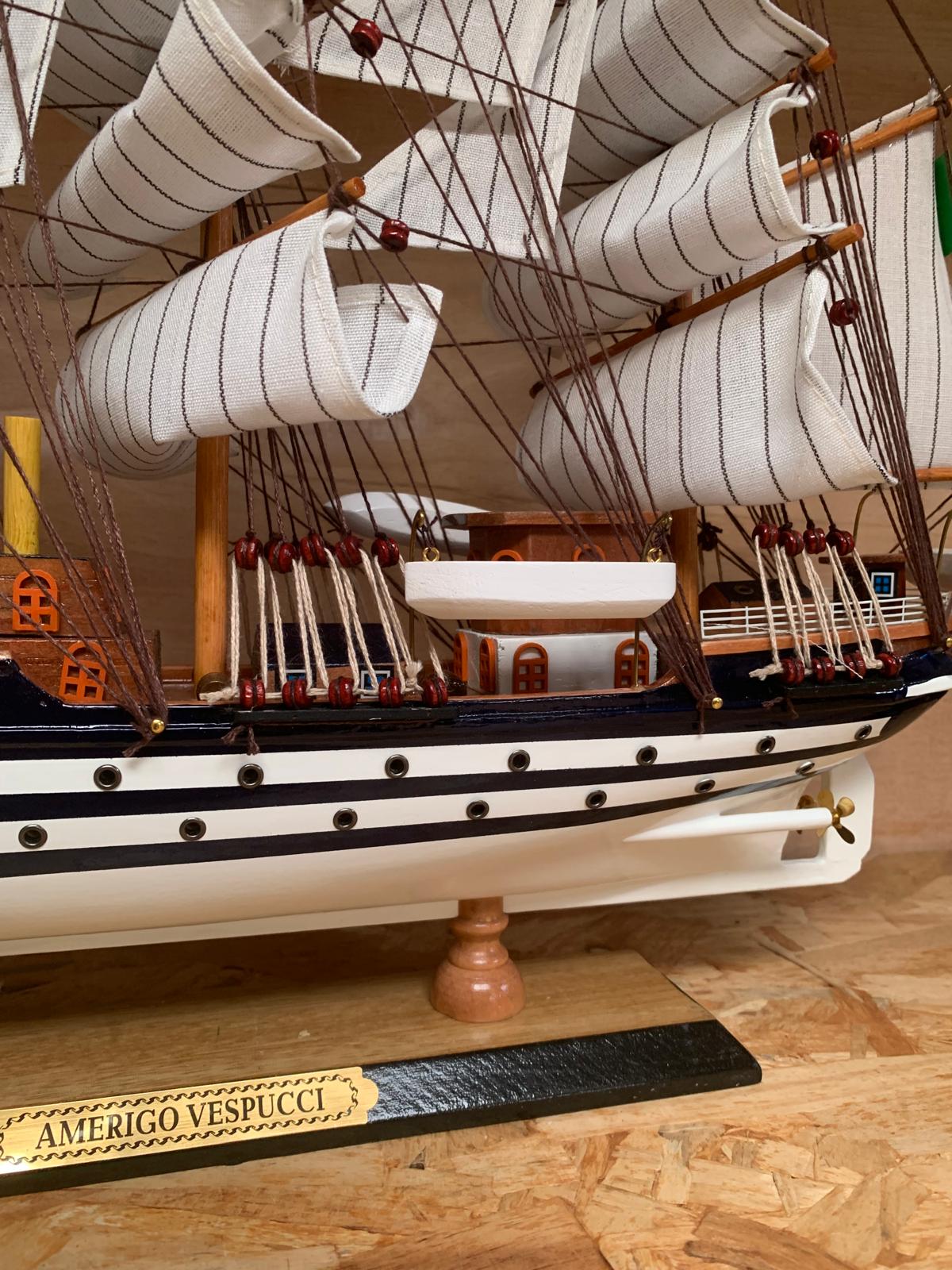 Amerigo Vespucci Wooden Model Ship – Fully Assembled – 64cm
