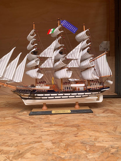 Amerigo Vespucci Wooden Model Ship – Fully Assembled – 64cm