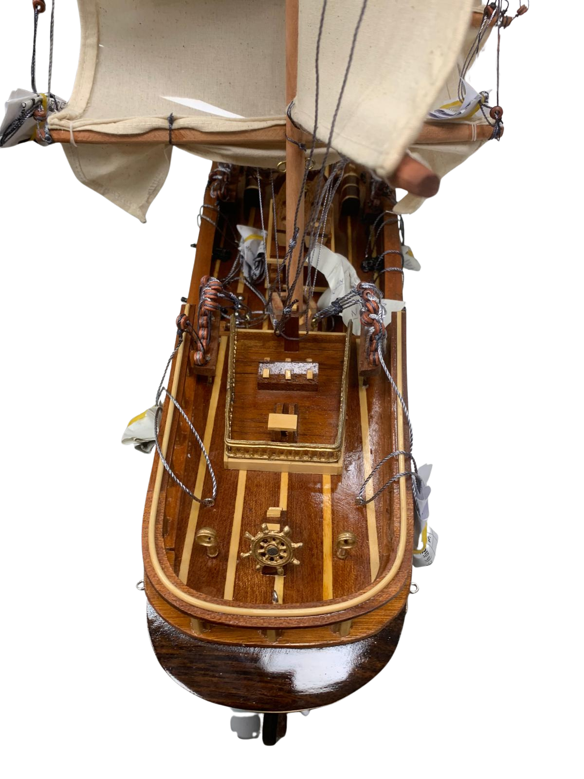Very Large Wooden Sailing Ship Model – Handcrafted Classic Tall Ship Display 95cm Long