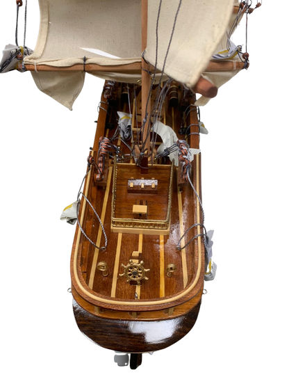 Very Large Wooden Sailing Ship Model – Handcrafted Classic Tall Ship Display 95cm Long