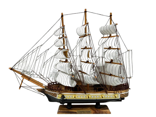 Confection Sailing Ship Model 1D Handmade Wooden Display Ship 44 cm