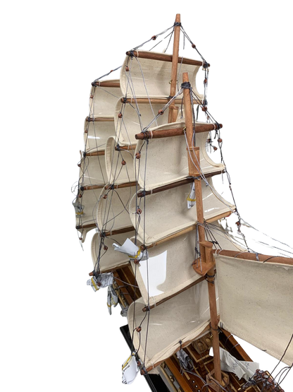 Very Large Wooden Sailing Ship Model – Handcrafted Classic Tall Ship Display 95cm Long