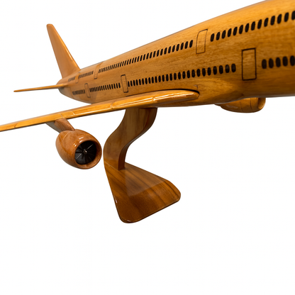 A380 Wooden Aircraft Model – Handcrafted Double-Deck Jet Replica | Premium Mahogany Display Plane
