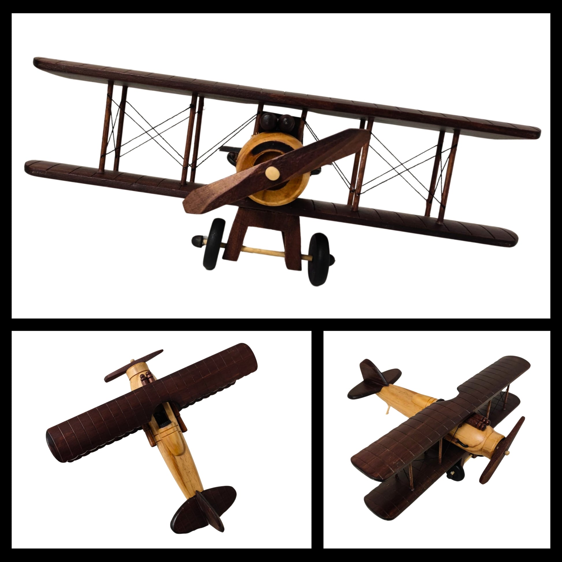 Timber Ace Model Plane Classic Handcrafted Wooden Vintage - Authentic Replicas & Models
