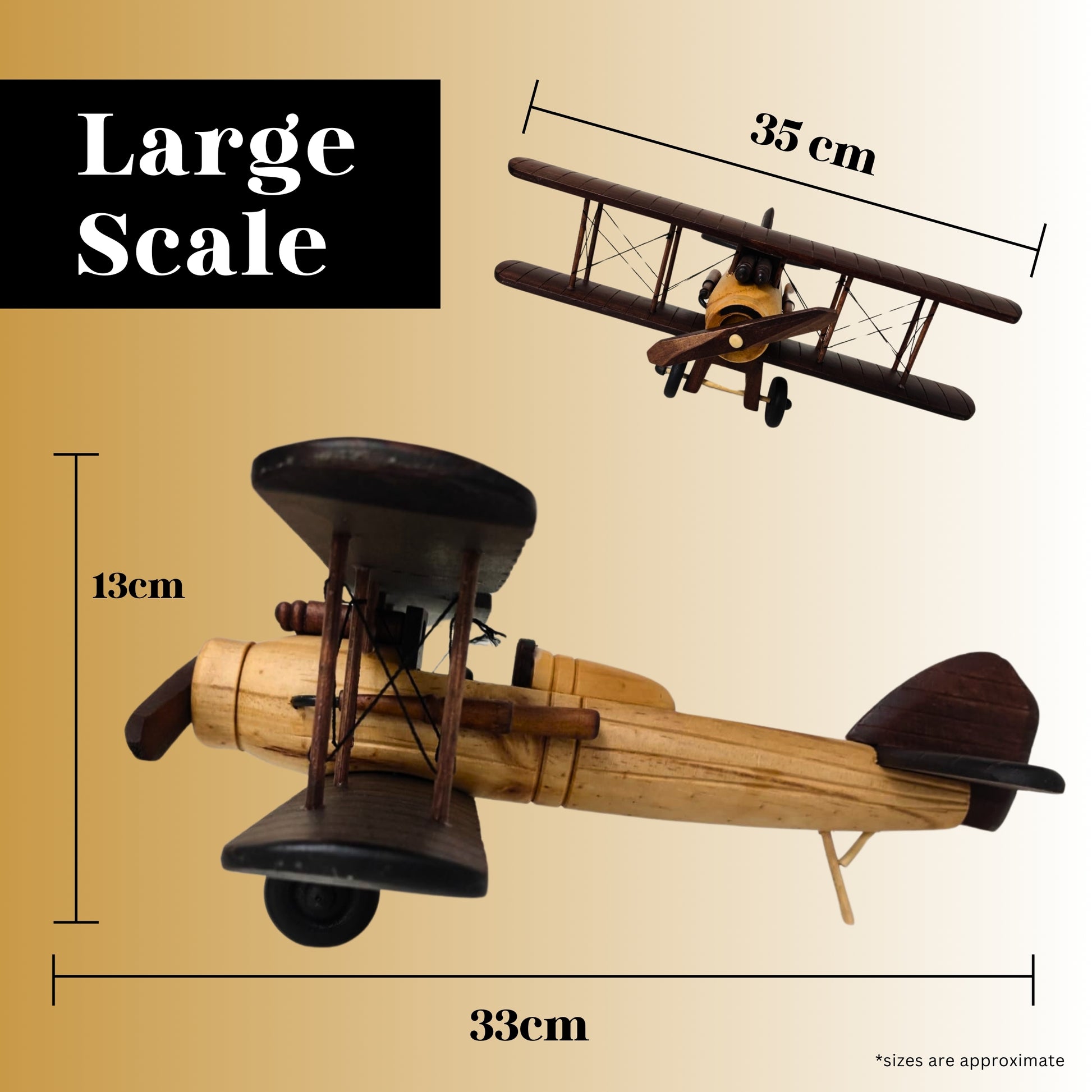 Timber Ace Model Plane Classic Handcrafted Wooden Vintage - Authentic Replicas & Models